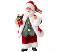 Soft Fabric Santa Claus Figure 18cm Traditional Holiday Decor(A)