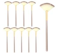 Soft Fan Facial Brush, 10 Pcs Ultra Slim Soft Facial Fan Applicator Brushes, Professional Blending Makeup Brush with Comfortable Wood Handle, Fluffy Blending Brush for Women Girls