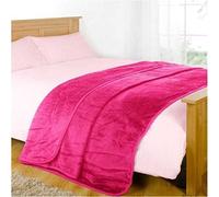 Soft Faux Fur Mink Bed Throw Blanket, Medium Double Size 150cm x 200cm, Pink - Mountain Moose Co.