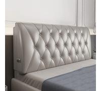 Soft Faux Leather Upholstered Full Headboard Tufted Button Headboards for Double/Queen/King Size Bed Soft Case Support Cushion Use with A Headboard,Gray,59"/150cm