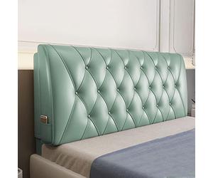 Soft Faux Leather Upholstered Full Headboard Tufted Button Headboards for Double/Queen/King Size Bed Soft Case Support Cushion Use with A Headboard,Green,78.7"/200cm(King)
