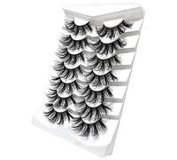 Soft Faux Mink False Lashes Cat Eye Fake Lashes Eyelashes Natural Look Short Cross Reusable Self Adhesive Fluffy False Eyelashes 7 Pairs