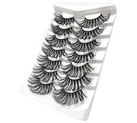 Soft Faux Mink False Lashes Cat Eye Fake Lashes Eyelashes Natural Look Short Cross Reusable Self Adhesive Fluffy False Eyelashes 7 Pairs