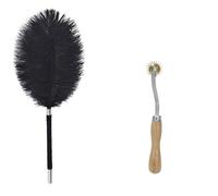 Soft Feather Massage Kit with Spiked Wheels Feather Tickler Teaser Tool for Couples Intimacy Romantic Gift Set for Adults