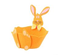 Soft Felt Bunny Basket 18cm Easter Egg Hunt Holder Yellow(orange)