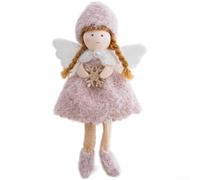 Soft Felt Fabric Christmas Angel Ornament, Cute Plush Hanging Doll Pendant for Holiday Decoration, Lightweight and Compact Accessory for Seasonal Ambiance (Powder)