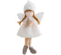 Soft Felt Fabric Christmas Angel Ornament, Cute Plush Hanging Doll Pendant for Holiday Decoration, Lightweight and Compact Accessory for Seasonal Ambiance (White)