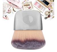 Soft Fiber Makeup Brush with Capacity, for Makeup Beginners Professional Artists, Wet and Dry Dual Use Facial Brush for Cream Makeup (Silver)