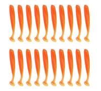Soft Fishing Lures, 20PCS 7.5cm Plastic T Tail Grub Worm Baits Fish Swimbaits Lures Kit Fishing Tackle for Bass Trout Walleye Crappie (Orange)