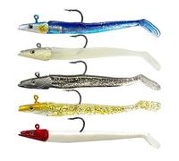 Soft Fishing Lures, 5Pack Soft Plastic Lures, Jig Head Soft Fishing Lures, Paddle Tail Swimbaits Lures, Jerk Bait Lures, Fishing Lures For Bass Trout Redfish Saltwater Freshwater