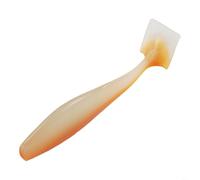 Soft Fishing Lures with Night Light and Beaded Sound for Bass and Cod Featuring Big Paddle Tail and Flexible PVC Body (yellow)