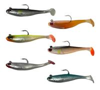 Soft Fishing Lures with Reinforced Hook Head - 6pcs Paddle Tail Swimbaits with 3D Eyes & Lifelike Motion for Freshwater & Saltwater Bass, Trout, Pike Fishing