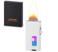 Soft Flame Lighter, Extra Wide, Butane Gas with Viewing Window, Safety Lock, Shake to Ignite, Portable Design, Ideal for Gifting