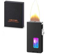 Soft Flame Lighter, Extra Wide, Butane Gas with Viewing Window, Safety Lock, Shake to Ignite, Portable Design, Ideal for Gifting