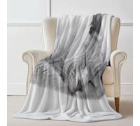 Soft Flannel blanket 150×200 cm, Close-Up Animal Shorthair Cat Printed Plush Cozy Flannel Lightweight Throw White Blanket for Bed Couch Chair Sofa Suitable for All Season
