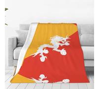 Soft Flannel Blanket Bhutanese Flag Printed Travel Blanket Suitable for Bedrooms Living Rooms Camping 50"x40"