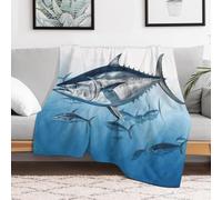 Soft Flannel Fleece Throw Blanket 50x60 Decorative Bluefin Tuna Thunnus Bedtime Blanket for Bed Couch Sofa Comfort Personalized Travel Throw Blanket Camping Picnic Companion