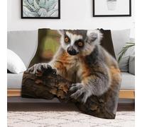 Soft Flannel Fleece Throw Blanket 50x60 Decorative Monkey Lemur Cute Bedtime Blanket for Bed Couch Sofa Comfort Personalized Travel Throw Blanket Camping Picnic Companion