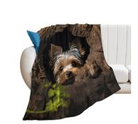 Soft Flannel Fleece Throw Blanket, Lightweight & Cozy - All Season Decorative Blankets A Little Yorkshire Terrier Blanket for Couch, Bed, Car, Travel, Office Nap