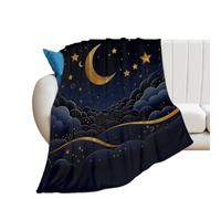 Soft Flannel Fleece Throw Blanket, Lightweight & Cozy - All Season Decorative Blankets There are Stars and Moon on It Blanket for Couch, Bed, Car, Travel, Office Nap