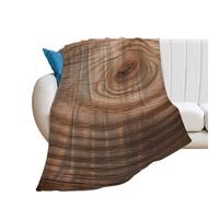 Soft Flannel Fleece Throw Blanket, Lightweight & Cozy - All Season Decorative Blankets Wood Grain Blanket for Couch, Bed, Car, Travel, Office Nap