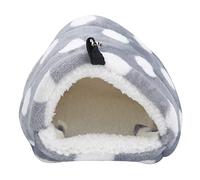 Soft Flannel Shu Velveteen Hammock Bed, 4 Sizes to Choose, Easy to Clean and Install, Nest and Hammock in One, Gray Big Dot, Suitable for Small Pets, Hanging House Accessory (S)