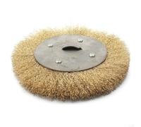 Soft Flat Copper Wire Wheel Brush for Grinding and Polishing Metal Workpieces with Crimped Wire for Stable Use and High Finish, Sizes Ranging 100 250mm (250mmx25mm)