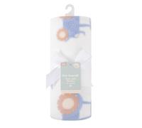 Soft Fleece Baby Blanket White Blue Tractor Design 70 x 90cm Plush Lightweight Breathable Newborn Nursery Moses Basket Pram Crib Warm Car Seat Travel Snuggly Machine Washable Unisex Infant Bedding
