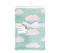 Soft Fleece Baby Blankets for Pram, Cot, Crib, Moses Basket | Teal Cloud Baby Blanket