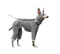 Soft Fleece Italian Greyhound Clothes Onesie Turtleneck Warm Whippet Dog Jumper Pyjamas Four-Legged Pet Jumpsuit for Afghan Hound(Gray,Lagre)