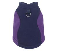 Soft Fleece Warm Cold-Proof Dog Jacket With D-Ring Beagle Pug Chihuahua Shiba Inu Snow Windproof Coat,Purple,L