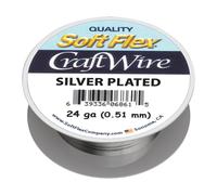 Soft Flex 18 Gauge Craft Wire, Silver Plated Pewter. (Sold as - 1 Spool Per Pack)