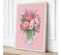 Soft Floral Arrangement Canvas Wall Art Print 36x24 Inch