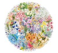 Soft Flowers Bouquet Polyester Stickers, 50 PCS Waterproof Watercolor Floral Decals for Laptops, Scrapbooking, Journals, Notebooks, Water Bottles, Suitcases, Phones & DIY Decor