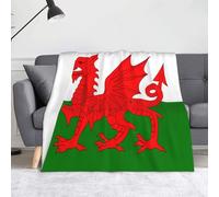 Soft Fluffy Cozy Warm Flannel Blanket, Flag of Wales Patterns Throw Blanket for Living Room, Sofa, Chair, Camping, Travel Bed Blanket