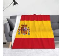 Soft Fluffy Cozy Warm Flannel Blanket, Spanish Flag Patterns Throw Blanket for Living Room, Sofa, Chair, Camping, Travel Bed Blanket
