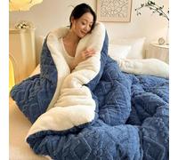 Soft Fluffy Lamb Fleece Quilt, Thickened Double Comforter Winter Coverless Duvet, for Extreme Cold, Double Sided Fluffy Fleece Blanket for Cozy Nights,005,200 * 230cm/4kg