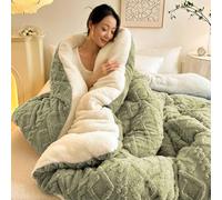 Soft Fluffy Lamb Fleece Quilt, Thickened Double Comforter Winter Coverless Duvet, for Extreme Cold, Double Sided Fluffy Fleece Blanket for Cozy Nights,004,150 * 200cm/2kg