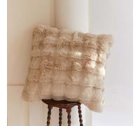 Soft Fluffy Rabbit Fur Throw Blanket, Bubble Super Cozy Blanket for Bed Sofa Couch Chair, Home Decorative Living Room Furniture Warm Blanket (Khaki,45x45-Cushion Cover)