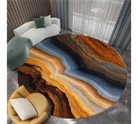 Soft Fluffy Tan Circle Rug, Short Pile Flannel Bedroom Mysterious Alien Planet Surrealism Carpet - 120 cm Indoor Non-Slip Rug for Kitchen Children's Room Decoration