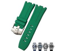 Soft Fluoro Rubber Watchband 28mm for AP Strap Audemars Piguet Royal Oak Offshore Diving Waterproof Sports Watch Band (Color : White, Size : 28x24mm)