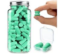 Soft Foam Ear Plugs for Sleep 60 Pairs - 38db Noise Reduction Sponge Earplugs Noise Cancelling Reusable Comfortable Hearing Protection Foam Earbuds for Sleep, Travel, Concerts, Studying, Work-Mint Gre