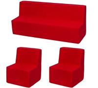 Soft Foam Furniture Set: 2xChair+Sofa for Kids, Children, Comfy, Relax,Play