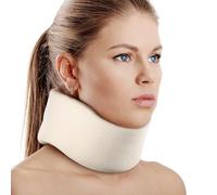 Soft Foam Neck Brace Universal Cervical Collar, Neck Support Brace for Sleeping - Relieves Neck Pain and Spine Pressure, Neck Collar After Whiplash or Injury (White, 3" Depth, M)