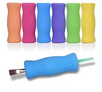 Soft Foam Pencil Grip for Kids and Adults, Open Slip Easy Insert Pen Paint Brush Holder for Right-Handed and Left-Handed Use, Assorted Colors, 6 Count