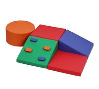 Soft Foam Playset for Toddlers, 5-Piece Indoor Active Playset for Climbing Crawling Sliding Building Blocks Preschoolers Kids