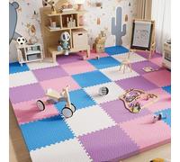 Soft Foam Sensory Tiles - Interlocking Floor Tiles, Extra Thick Puzzle Playmat, 40 Pieces, 12x12x1 inch