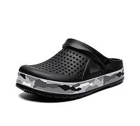 Soft Foam Sole Pool Shoes,Men's Baotou Cave Shoes, non-slip comfortable beach shoes-black_44,Bath Slippers Quick Drying
