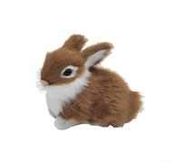 Soft For Miniature Plush Bunny with Realistic Detailing for Home Decor and Display, Suitable for Desks, Shelves, and Various Indoor Environments (high Brown)