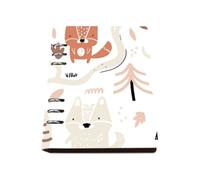 Soft Forest Creature Notebook, Pu Leather Notebooks A5, Lined Paper Ring Bound Notebook A5 180Pages/90Sheets, Note Book Lined for Writing, Work Book for Women, Office Paper Products Women Man